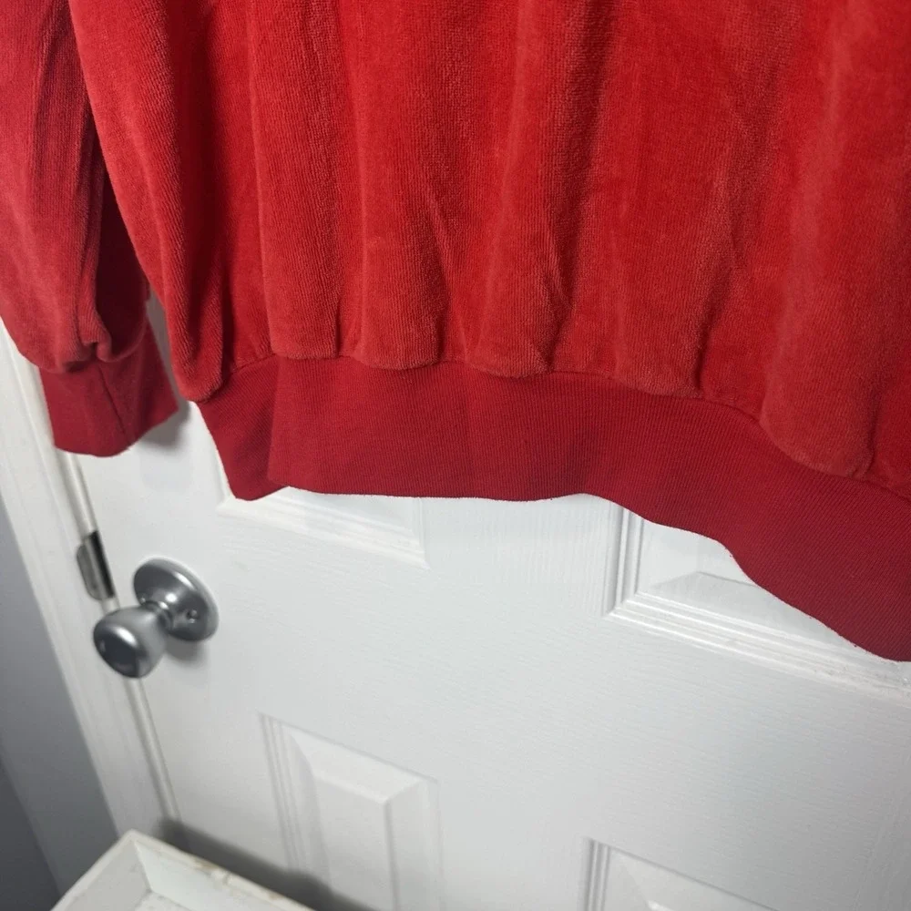 vintage Niki-Lu 50s 60s fuzzy material Velour‎ red sweater Large 16-18